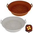 thumbnail image 2 of 2 Pcs Pot en Silicone pour Friteuse à Air Chaud avec Poignée Doublure Réutilisable pour Friteuse à Air Panier en Silicone pour Friteuse à Air Accessoires pour Friteuse à Air Four Micro-Ondes, 2 of 11