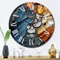 thumbnail image 1 of Designart "Fluid Movements Blue Orange Expression" Abstract Shapes Oversized Wall Clock, 1 of 6