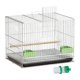thumbnail image 5 of Jaula para pájaros, transportín de con perchas, jaula portátil de hierro para periquitos, canarios, pájaros pequeños, cacatúas y guacamayos. Blanco, 5 of 8