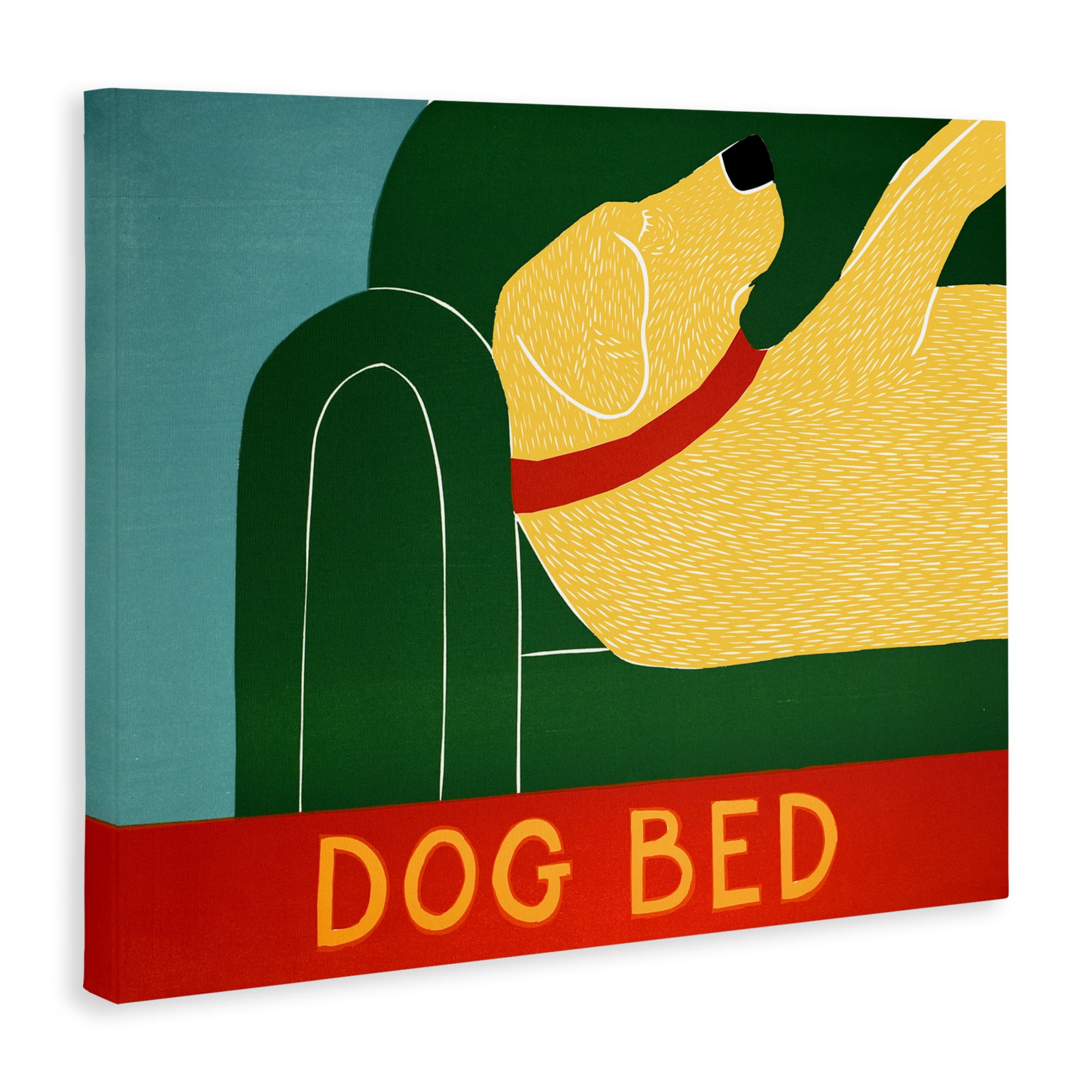 Dog Bed Labrador Canvas Wall Art, design by Stephen Huneck