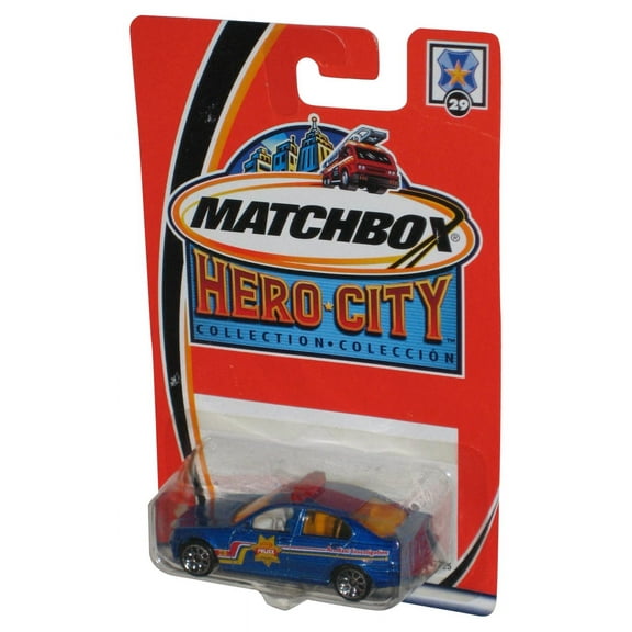 Matchbox Hero City Collection (2002) Blue BMW 328i Police Toy Car #29
