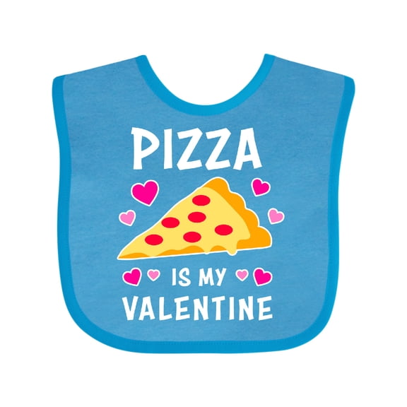 Inktastic Pizza is My Valentine with Hearts Boys or Girls Baby Bib