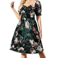 thumbnail image 1 of Vestido de manga corta verde rosas vestido de hadas vestidos de verano para damas Vestido para niñas verano para mujer, 1 of 7