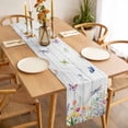 thumbnail image 3 of Table Runner 72 Inches Long for Kitchen Dining, Wildflowers Dresser Scarf Farmhouse, Dining Table Decorations for Wedding/Parties, Spring Farmhouse Tulip Floral Leaf Wooden Grain 13 x 72 In, 3 of 8