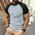 thumbnail image 2 of CHEEREAM Mens Casual Slim Fit T Shirts Raglan Short Sleeve Crewneck Baseball Tees Color Block Workout Fashion Shirt Gray M, 2 of 6