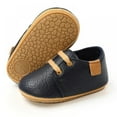 thumbnail image 3 of Newborn Baby Boy High Grade PU Lace-up Non-slip Soft Sole Toddler Frist Waliking Shoes, 3 of 11