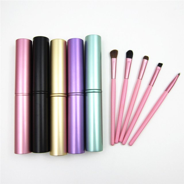 5Pcs/set Compact Eye Makeup Brush Soft makeup brush Bristle Hair Portable Cosmetics Eyeshadow Makeup Brush Kit