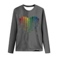 thumbnail image 4 of Pimelu Valentines Day Shirts Women Womens Valentines Day Tops Fashion Tie Dye Dog Paws Heart Print Pullover Sweatshirts Spring Ladies Crewneck Long Sleeve Tee Shirts, 4 of 5