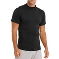 thumbnail image 4 of Zaldita Mens Short Sleeve Basic Tops Mock Turtleneck Casual Pullover T-Shirt Slim Fit Solid Undershirt Black M, 4 of 7
