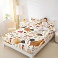 thumbnail image 4 of Homewish Farm Animal Chicken Twin Sheet Sets,Retro Rustic Mushroom Twin Fitted Sheet,Country Plant Leaves Flat Sheet For Boys Kids,Super Cozy Room Decor,3pcs, 4 of 7