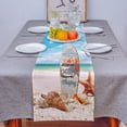 thumbnail image 4 of Table Runner Dresser Scarves 108 Inch Long, Summer Surfing and Sea Beach Starfish Shell Linen Dining Table Runners Blue Sky Tabletop Scarf for Wedding Holiday Party Kitchen, 4 of 7