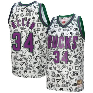 Mitchell & Ness Men's Mitchell & Ness Kareem Abdul-Jabbar Silver Milwaukee  Bucks 75th Anniversary 1971/72 Hardwood Classics Swingman Jersey