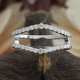 thumbnail image 2 of AFFY 0.40CT Round Moissanite Diamond Curved Enhancer Guard Ring for Women 14K White Gold over Silver-4, 2 of 8