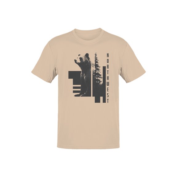 Bear Graphic Men's Natural T-Shirt