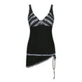 thumbnail image 4 of Sentuca Sexy Tankini Swimsuits with Skirt O-Ring String Ajustable Tankinis 2 Piece Swimwear Color Block Bathing Suits for Women Black L, 4 of 6