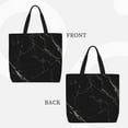thumbnail image 3 of Naloa Black Marble Texture Abstract Tote Bag for Women, Foldable Tote Bag With Zipper, Large Shoulder Bag, Top Handle Handbag for Travel, Work, Shopping, 3 of 9