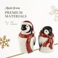 thumbnail image 4 of Spode Figura de pingüino de árbol de Navidad, juego de salero y pimentero de 2 piezas, incluye pingüinos de 4 pulgadas y 3,25 pulgadas, coctelera de mesa y cocina navideña, decoración festiva para el, 4 of 5