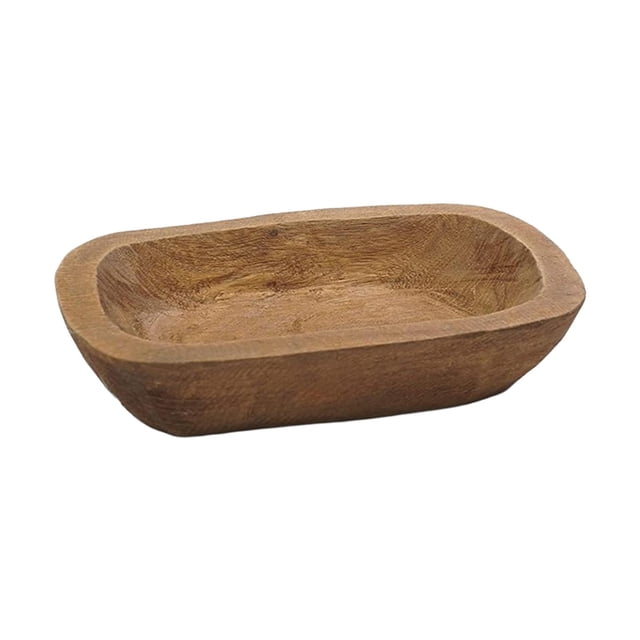 Cuenco rústico de madera para hacer velas, 25 x 15 cm. Bandeja multiusos tallada a mano para manualidades y proyectos de cocina.