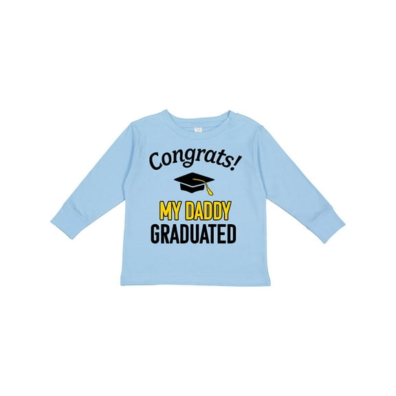 Inktastic Congrats My Daddy Graduated with Cap Boys or Girls Long Sleeve Toddler T-Shirt