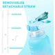 thumbnail image 2 of Botella de agua deportiva, botella de agua motivacional de 2 litros con marcadores de tiempo, pajita desmontable, apertura con un clic, 2 of 5