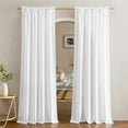 thumbnail image 2 of White Linen Curtains for Bedroom, Rod Pocket & Back Tab Thick Flax Window Treatments Privacy Assured with Light Filtering for Kids Room/Living Room, W55 x L84, 2 Pieces, 2 of 9