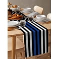 thumbnail image 6 of ERUNPONLY Blue White American Flag Table Runner - 90 Inch Long USA Flag Vintage Stars Cotton and Linen Blended Dress Scarves Farmhouse Table Runner for Kitchen Dining, Coffee Table, 13"x90", 6 of 8