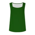 thumbnail image 5 of Htigea Summer Tank Tops for Women Loose Fit Pleated Square Neck Sleeveless Tops Curved Flowy Green,XL, 5 of 6