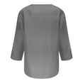 thumbnail image 4 of Tawop Womens Shirts Womens T Shirts Round Neck Solid Button Gray M(Us:6), 4 of 5