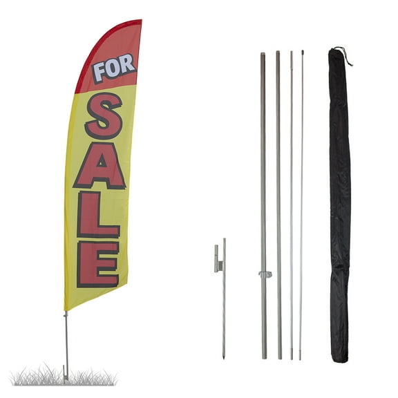 Vispronet For Sale Red and Yellow Feather Flag Kit, 13.5ft, Ground Spike