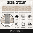thumbnail image 3 of Runner Rugs for Hallway, 2x10 Washable Soft Non Slip Floor Rugs for Kitchen, Modern Mat for Living Room Bedroom Entryway Dark Plum&Peach, 3 of 8