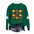 thumbnail image 6 of DJDLJWCJ Girls Halloween Fleece Sweatshirt Long Sleeve Crew Neck Oversized Graphic Pullover Kids Fall Casual Halloween Sweatshirts Green Size 7, 6 of 7