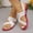 Red, variant on Women's Mesh Panel Cross Strap Sandals, Open Toe Ankle Strap Shoes, Plus Size Breathable Comfort Footwear for Summer Beige 36