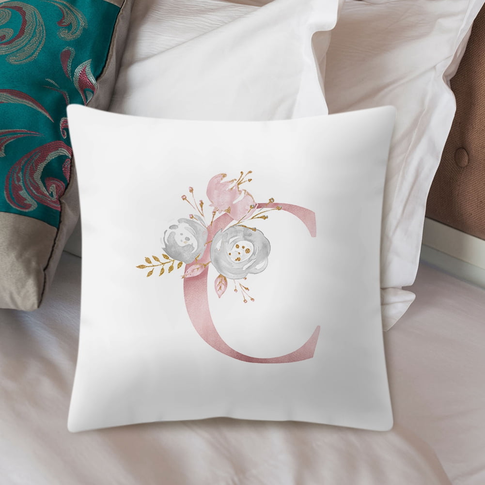 Kritne English Alphabet Letter Pillow Case Waist Throw Cushion Cover