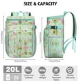 thumbnail image 3 of Cute Avocado and Fruit Pattern Cooler Backpack, Leakproof Lunch Bag with Kawaii Design for Summer, Work, and Road Trips, 3 of 5