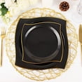 thumbnail image 4 of Balsa Circle 10 Square Black 10" Disposable Salad Plastic Plates Wavy Gold Trim Party Events Tableware Decorations, 4 of 8