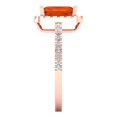 thumbnail image 3 of 1.86ct emerald cut red Zircon 18k rose gold halo Bridal Wedding Engagement Promise Anniversary Ring for Women size 10.25, 3 of 7