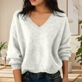 thumbnail image 5 of cocolona Women's V-Neck Knit Sweater Fall Winter Soft Warm Long Sleeve Shirts Fashion Casual Loose Pullover Tops, 5 of 5