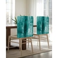 thumbnail image 5 of nqOlkjepod Teal Chair Covers Set of 4, Decorative Chair Back Cover, Retro Oil Painting Modern Abstract Art Aesthetics Dining Room Chair Slipcovers Removable Chair Protectors Covers for Party Banquet, 5 of 7