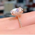 thumbnail image 4 of 1Ct Lab Created Diamond Oval Cut Women's Fancy & Pretty Engagement Ring In 14k Rose Gold Plated, 4 of 5