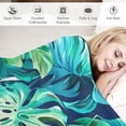 thumbnail image 3 of JRXY Turquoise Teal Palm Tree Leaf Tropical Hawaii Beach Full Throw Cloak Wearable Blanket Flannel Comforter Quilt Bedding Plush Soft Cozy White, 3 of 6