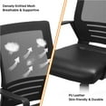 Smile Mart Adjustable Midback Ergonomic Mesh Office Chair with Lumbar Support, Black Seat