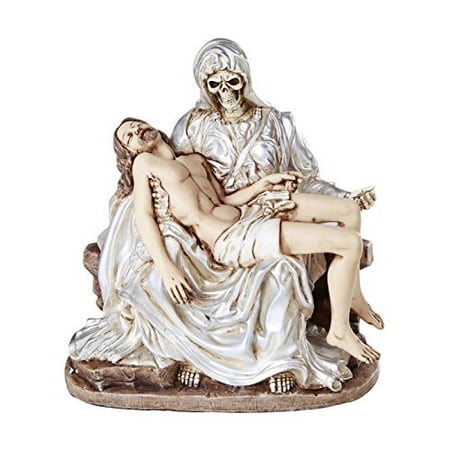 - Santa Muerte Statue Piadosa La Pieta Compassion Of the Holy Death Saint Religious Statue 7 Inch White Tunic Purification Santisima Muerte Sculpture