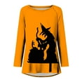 thumbnail image 4 of Costumes d'Halloween pour Femmes 2023 en Liquidation T-Shirt à Col Rond Oversize pour Femmes T T-Shirts à Imprimé d'Halloween T-Shirt à Manches Courtes Blouse Hauts, 4 of 5