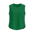 thumbnail image 5 of VBVC Women's Waffle Crew Neck Tank Top , Ladies' Soft Stretchy Loose Casual Camisole , Summer Sleeveless Breathable Tops For Women,Green,S-2XL, 5 of 8