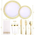 thumbnail image 2 of FOCUSLINE 350 Piece Gold Lace Plastic Plates, Disposable Heavy Duty Plastic Plate Set, 2 of 8