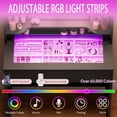 thumbnail image 5 of ICEELF Small Vanity Desk for Girls with Tempered Glass Top, Smart RGB Drawer, APP & Remote, 6000+ Colors, Music Sync, Timer, 3-Color LED Mirror, 5 Shelves, Black, 5 of 10