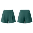 thumbnail image 7 of Miluxas Women's High Waisted Pleated Shorts Lightweight Flowy Casual Wide Leg Shorts with Pockets Comfy Summer Shorts for Yoga Workout Army Green, 7 of 7