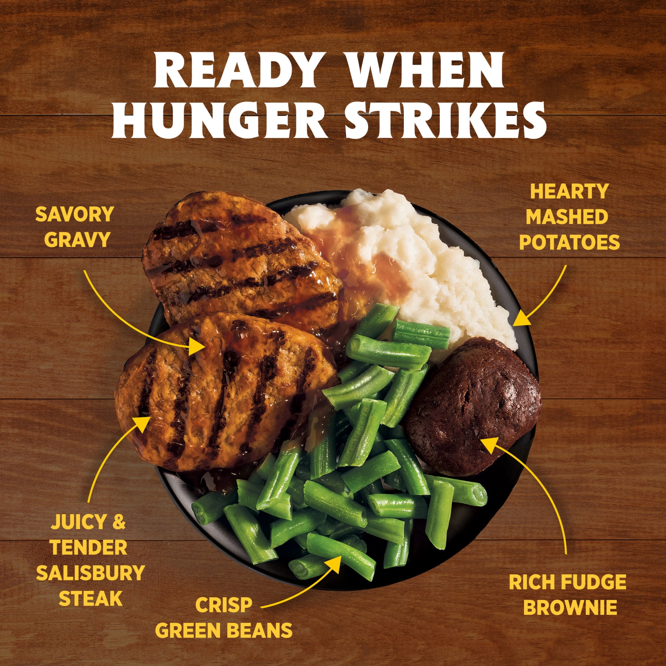 Hungry-Man Salisbury Steak, 21g of Protein, 6g of Fiber, Frozen Meal, 16 oz