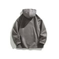 thumbnail image 3 of 50% Off Clear!Mens Sweatshirt Men's Solid Color Casual Fashion Sports Brief Pocket Long Sleeved Hooded Gift for Men,Dark Gray_L, 3 of 4
