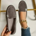 thumbnail image 3 of Dakaela Women's Suede Loafer Shoes Leather Casual Penny Loafers Ladies Moccasins Driving Work Flats, 3 of 6